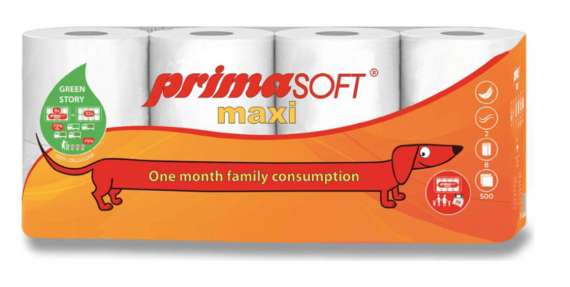 Toaletní papír PrimaSOFT Maxi -  2vrstvý, 60 m, 8 rolí
