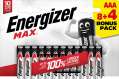 Alkalické baterie Energizer Max - 1,5V, LR03, typ AAA, 8+4 ks