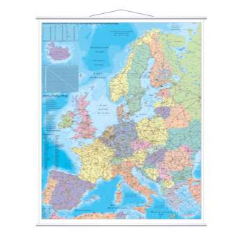 Mapa Evropy Franken - 97 x 137 cm, závěsná