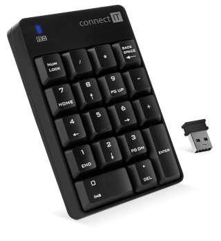 Bezdrátová numerická klávesnice CONNECT IT NumCALC BLACK - černá