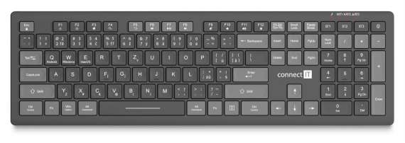 Bezdrátová klávesnice CONNECT IT MultiDevice GREY - nízkoprofilová, tichá, CZ + SK , šedá