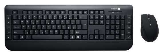 Bezdrátový set klávesnice a myši CONNECT IT Combo Multimedia BLACK - CZ + SK, černý