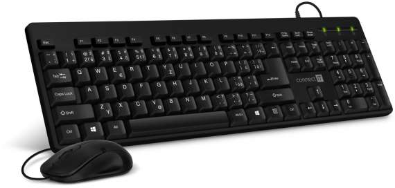 Drátový set klávesnice a myši CONNECT IT Combo SET CS40 BLACK - CZ + SK, černý