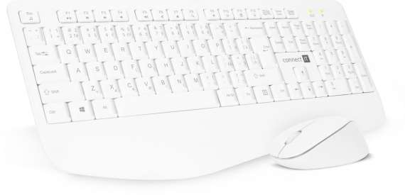 Bezdrátový set klávesnice a myši CONNECT IT Combo Snowflake WHITE - CZ + SK, kancelářský, bílý
