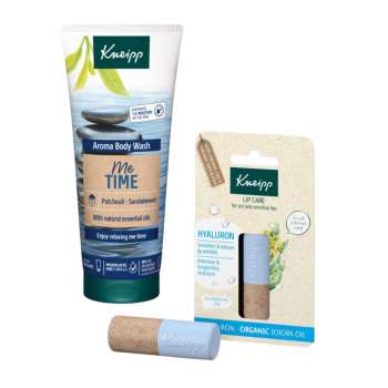 DÁREK: Set sprchový gel Kneipp Me Time a balzám na rty s  hyaluronem