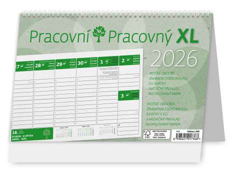 Stolní kalendář 2026 Pracovní XL