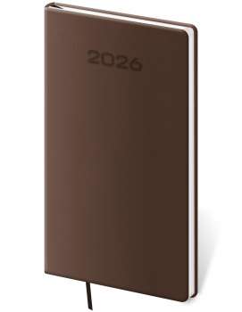Týdenní kapesní diář 2026 Soft - hnědý