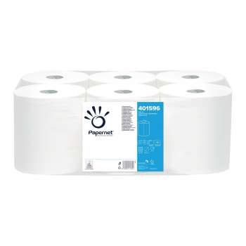 Papírové ručníky v roli Papernet Centrefeed - 2vrstvé, bílé, 6 rolí