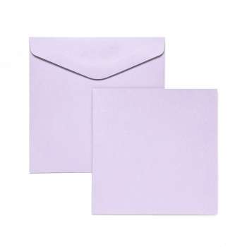Sada obálek s kartičkami Smooth - 14,5 x 14,5 cm, saténově levandulová, sada 5+5 ks