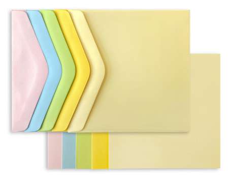 Sada obálek s kartičkami Smooth - 14,5 x 14,5 cm, saténový mix barev, sada 5+5 ks