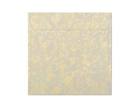 Ozdobné obálky - 15,8 x 15,8 cm, 120 g/m2, krémové, vzor růže, 10 ks