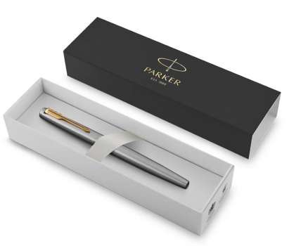 Plnicí pero Parker Jotter Stainless Steel - hrot M, zlatý klip