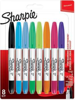 Permanentní popisovač Sharpie Twin - dvouhrotý, sada 8 barev