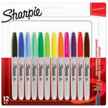 Permanentní popisovač Sharpie Fine - sada 12 barev