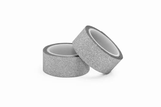 Designová lepicí páska - 15 mm x 3m, stříbrná, 2 ks