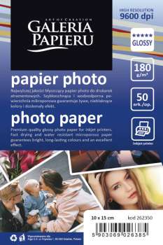 Fotopapír - 10 x 15 cm, 180 g/m2, lesklý, 50 listů