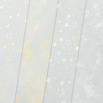 Designový papír A4 Starshine - 200 g/m2, mix stříbrných motivů, 20 listů