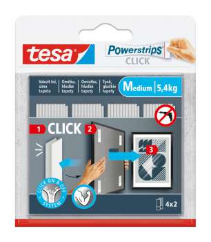 Speciální proužky Tesa Powerstrips CLICK se suchým zipem - vel. M, 8 ks