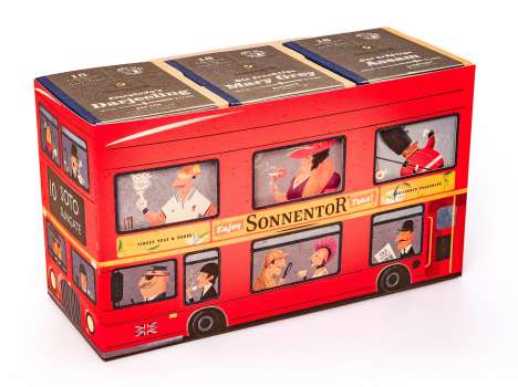 Kolekce černých čajů Sonnentor - London Bus, bio, 3 druhy, 84,6 g, 54 ks