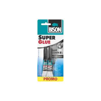 Vteřinové lepidlo BISON Super Glue Liquid Control - tekuté, 3 g, PROMO BALENÍ 1+1