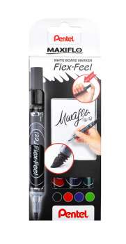 Popisovač na bílé tabule Pentel Maxiflo Feel Flex - sada 4 barev