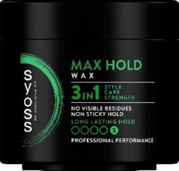 Vosk na vlasy Syoss Max Hold Wax, 150 ml