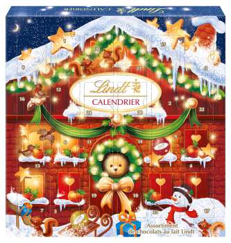 Adventní čokoládový kalendář, Lindt Teddy, 124 g