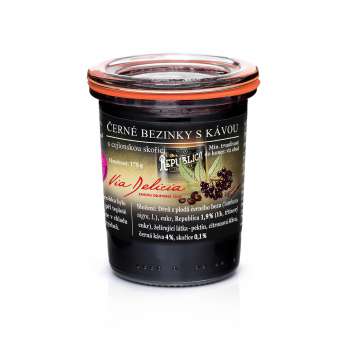 Džem, černé bezinky a káva s cejlonskou skořicí, 175 g