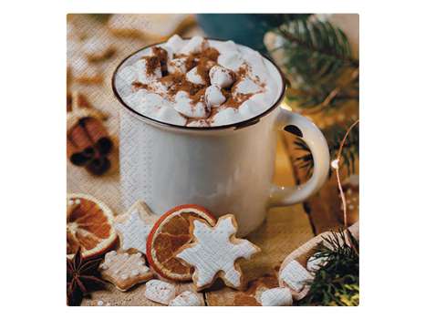 Vánoční ubrousky, hrnek s perníčky, 20 ks