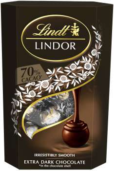 Čokoládové pralinky Lindor - hořké, 200 g
