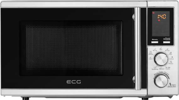 Mikrovlnná trouba ECG MTD 2072 GSE - výkon 700W, gril 900W, stříbrný design s nerezovým panelem