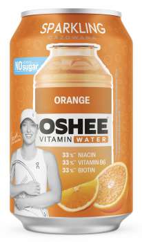 Vitamínová voda OSHEE - perlivá, pomeranč, plech, 24x 0,33 l