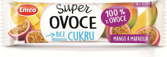Tyčinka Emco Super ovoce - mango a marakuja, 30 g