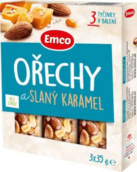 Tyčinky Emco - slaný karamel, 3x 35g
