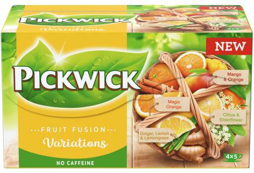 Ovocný čaj Pickwick - variace 4 druhů, žluté, 20x 1,9 g