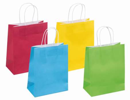 Papírová taška - 18 x 23 x 10 cm, mix barev, 1 ks