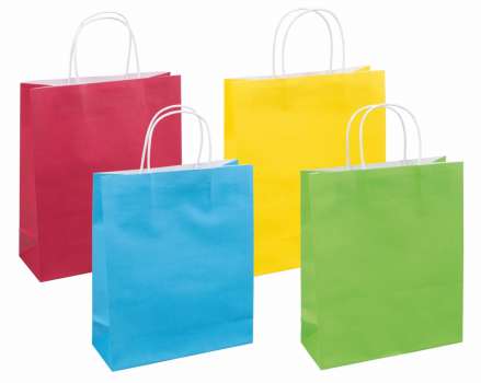 Papírová taška - 25 x 30 x 10 cm, mix barev, 1 ks
