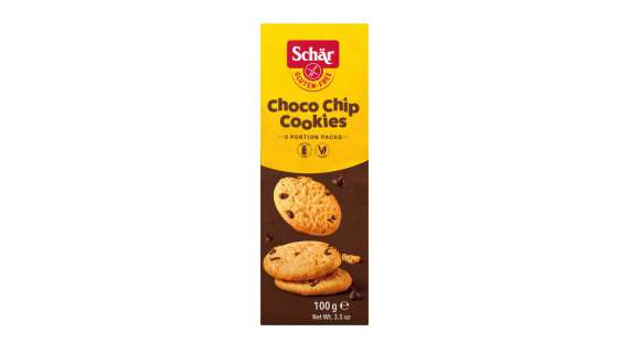 Sušenky Schär Cookies - bezlepkové, s kousky čokolády, 100 g