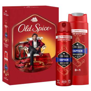 Dárková sada Old Spice Captain - deo sprej, sprchový gel