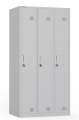 Kovová šatní skříň HDG - třídveřová, otoč.uzávěr, šedá/šedá