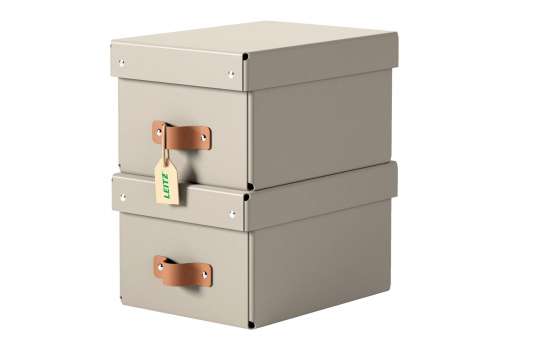 Úložné krabice Leitz - s víkem, vel. S, béžové, 2 ks