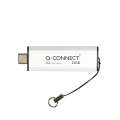 Flash disk Q-Connect USB-C 3.2 Gen 1 - 32 GB, s posuvným mechanismem a přívěskem, stříbrný/černý