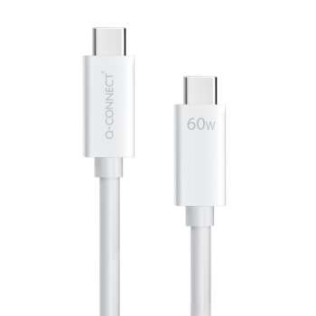 Nabíjecí a synchronizační kabel Q-Connect USB-C - PD 3.0, QC 3.0 a PPS, 60W, 1,2 m, bílý