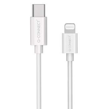 Nabíjecí a synchronizační kabel Q-connect Apple Lightning na USB-C - 30W, 1,0 m,  bílý