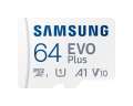Paměťová karta micro SDXC Samsung EVO Plus - 64GB, UHS-I U1, Class 10, SD adaptér, bílá