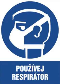 Značka Používej respirátor! - plast, 210 × 297 mm