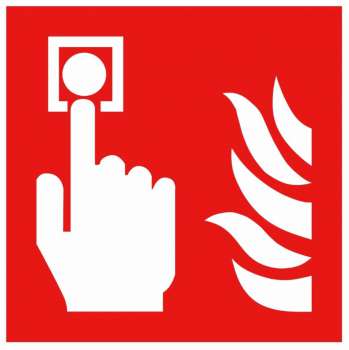 Tabulka – Požární hlásič, samolep. fólie, 15×15cm