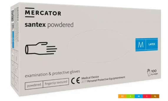 Rukavice Santex powdered - krémové, pudr, vel. XS