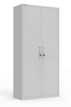 Kovová velkoobjemová skříň - 185 x 90 x 39 cm, šedá/šedá