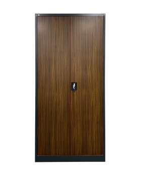 Kovová velkoobjemová skříň - 195 x 90 x 45 cm, antracit/imitace tm.dřeva